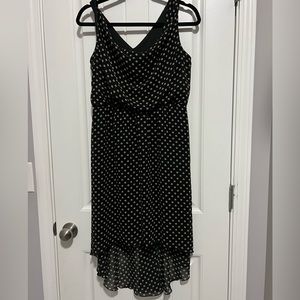 Enforcus Studio black polka dot high low dress